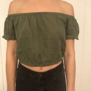 Green crop top
